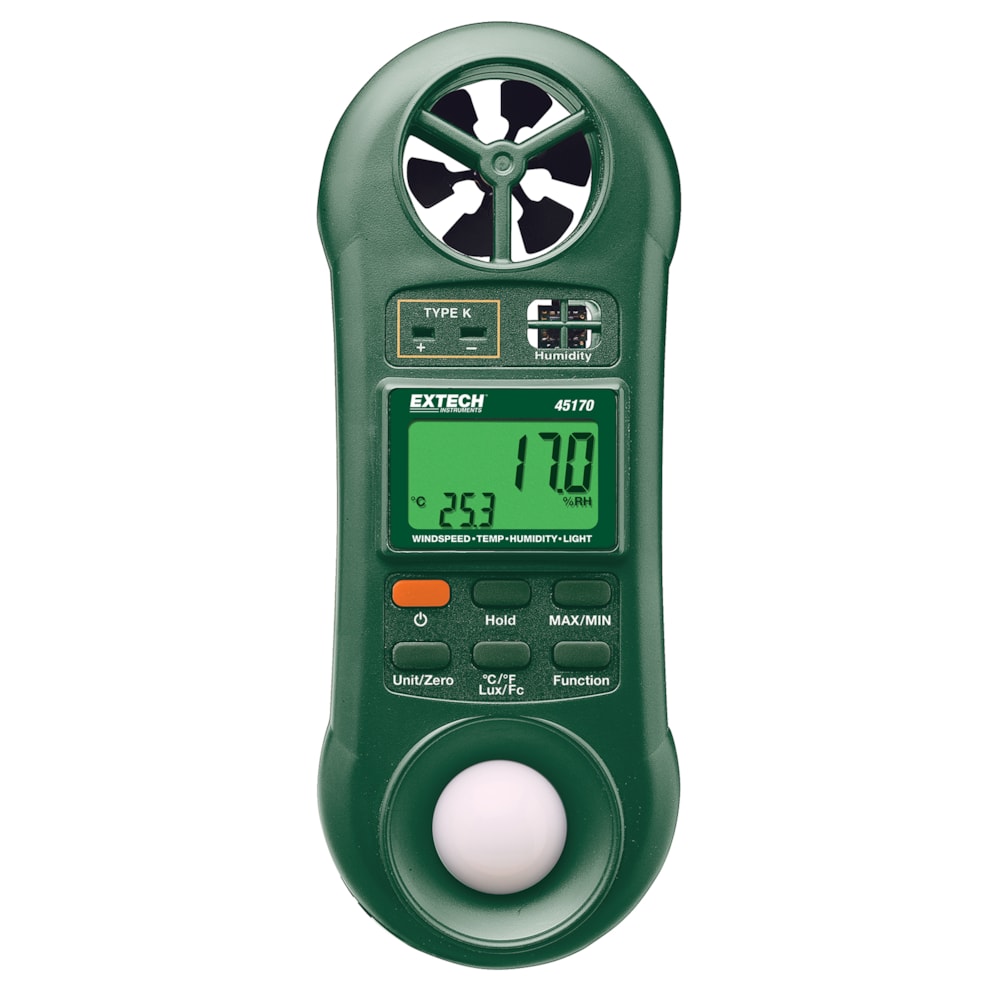 4-in-1 Humidity, Temperature, Air Velocity, & Light Environmental Meter