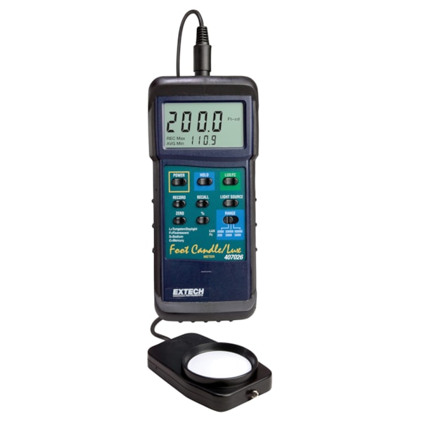 Heavy-Duty Tungsten/Daylight, Fluorescent, Sodium, & Mercury PC Interface Light Meter