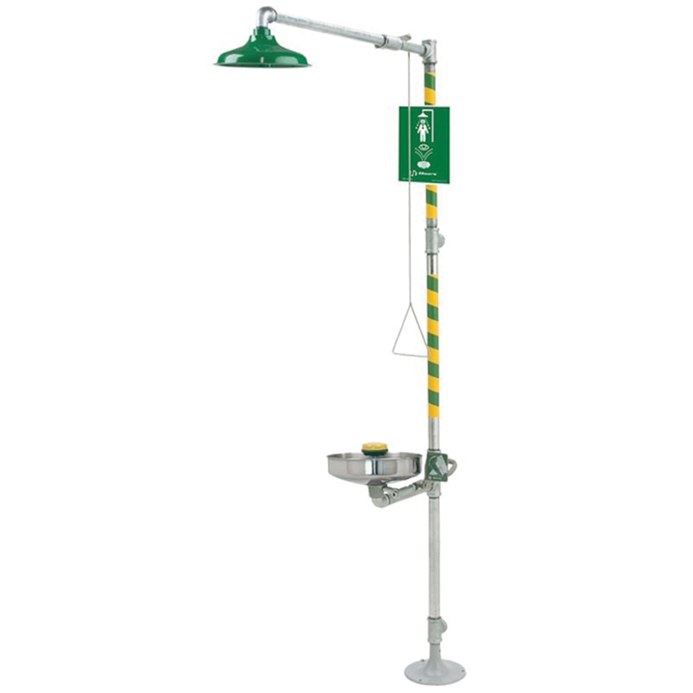 Axion™ MSR Barrier-Free Emergency Shower, Stainless Steel Bowl Eye Wash & Face Wash Station Combination
