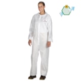 White General Purpose Standard Disposable Coveralls with Collar, Open Wrists & Ankles thumbnail 1