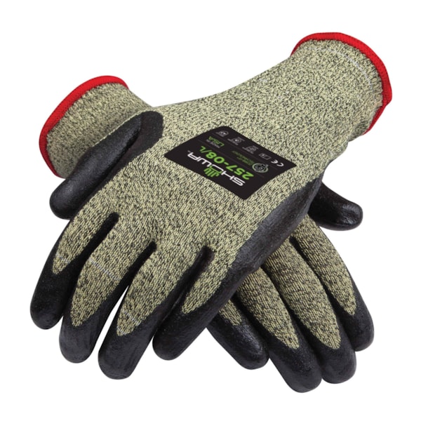 257 Nitrile Foam Palm Coated Spandex, Stainless Steel & Aramid Level A7 Cut Resistant Gloves