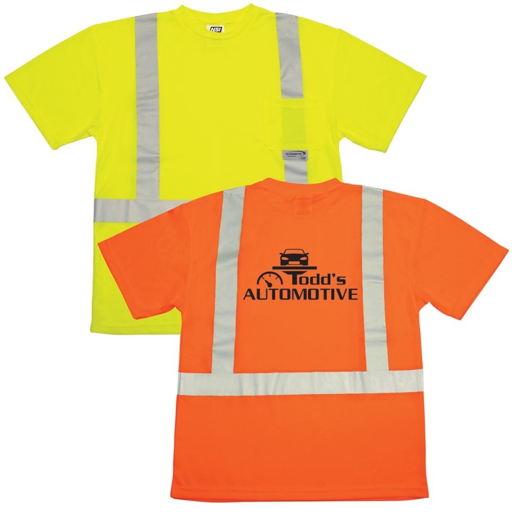 Class 2 Max-Dri™ Hi-Vis Traffic Safety T-Shirt, Custom Product Add Your Logo