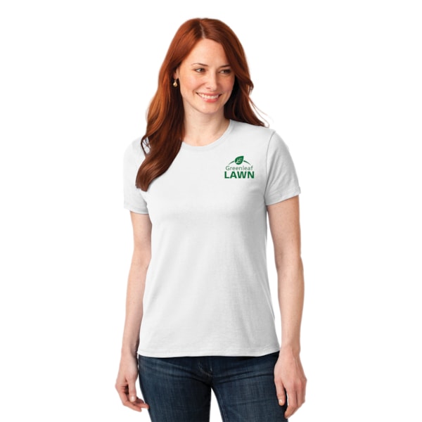 Women's White 50/50 Cotton/Poly T-Shirts, Custom Product Add Your Logo