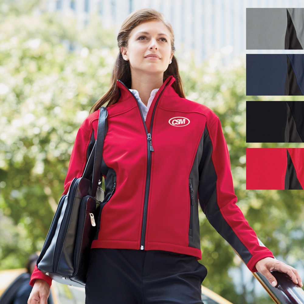 Women’s Soft Shell Colorblock Jacket, Custom Product Add Your Logo