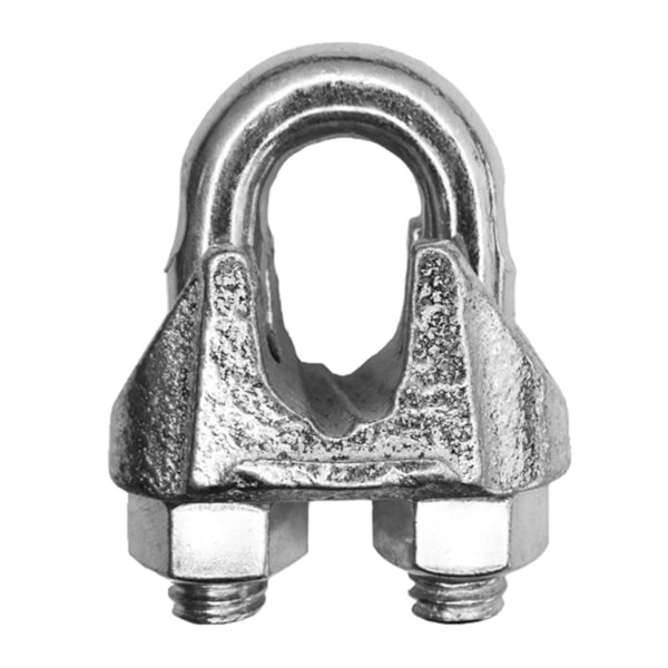 Malleable Wire Rope Clip, 3/8 in, Cast Iron Saddle, Carbon Steel U-Bolt, Zinc Plated