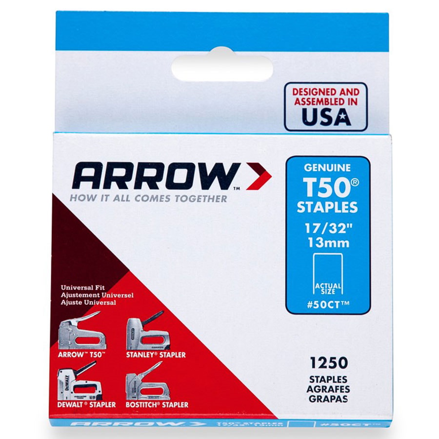 T50® Series 17/32" Ceiling Tile Staples,1250/Box