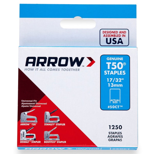 T50® Series 17/32" Ceiling Tile Staples,1250/Box