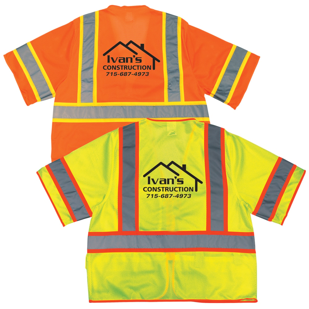 Class 3 Mesh Surveyor's Hi-Vis Traffic Safety Garment, Custom Product Add Your Logo