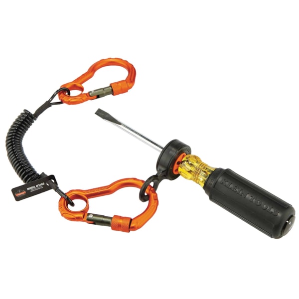 Squids® 3166 2 lb. Coil Tool Lanyard & Dual Carabiners