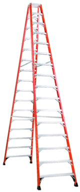 Fiberglass Twin Front Step Ladder 16' thumbnail 1