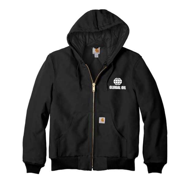 Duck Quilted Flannel-Lined Hooded Active Jacket, Custom Product Add Your Logo
