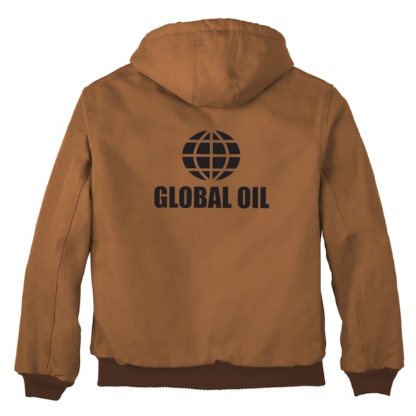 Duck Quilted Flannel-Lined Hooded Active Jacket, Custom Product Add Your Logo