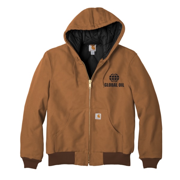 Duck Quilted Flannel-Lined Hooded Active Jacket, Custom Product Add Your Logo