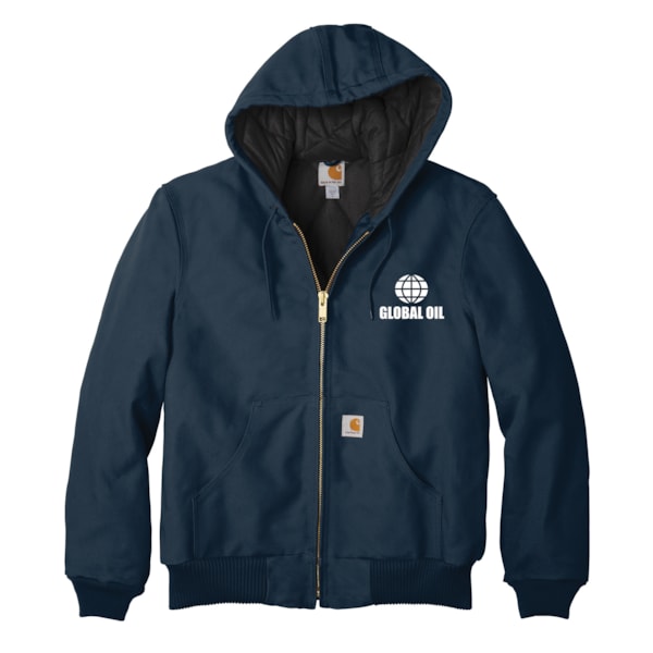 Duck Quilted Flannel-Lined Hooded Active Jacket, Custom Product Add Your Logo