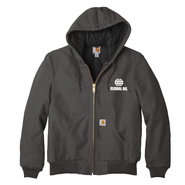 Duck Quilted Flannel-Lined Hooded Active Jacket, Custom Product Add Your Logo