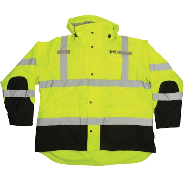 Class 3 Weatherproof Reflective Hi-Vis Traffic Safety Parka, Custom Product Add Your Logo