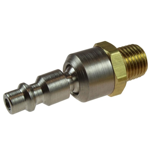 1/4" Industrial Interchange Ball Swivel Connector, 1/4" MNPT, Brass, Series# 15 