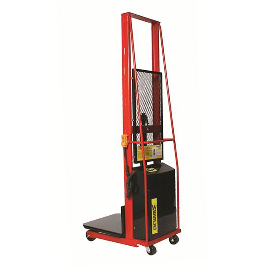 24" x 24" Platform 1000 lb. Capacity 60" Lift Height Fixed Base Battery Powered Stacker
