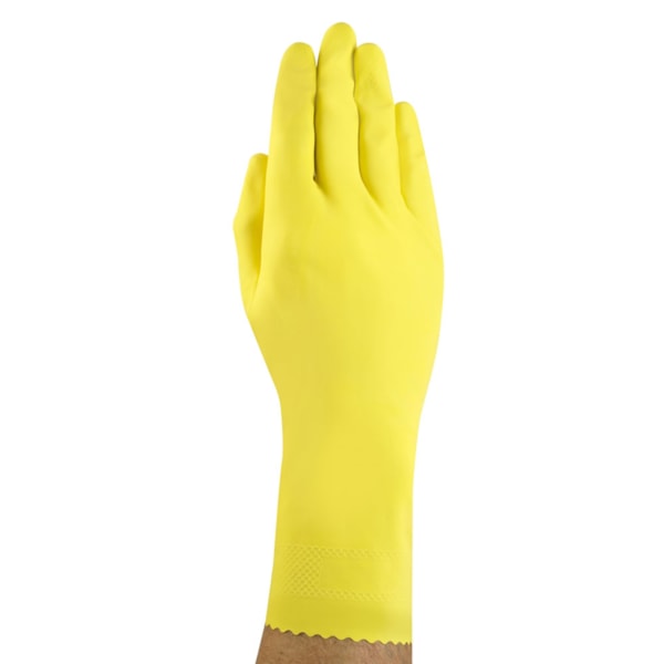 17 mil Flock Lined 12" Natural Latex Chemical Resistant Gloves 144 Pair/Case