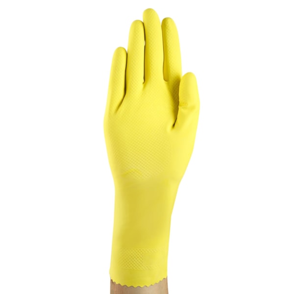 17 mil Flock Lined 12" Natural Latex Chemical Resistant Gloves 144 Pair/Case