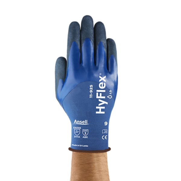 HyFlex® Nitrile Palm Coated & 3/4 Dip Nylon/Spandex Oil Grip Work Gloves 144 Pair/Case