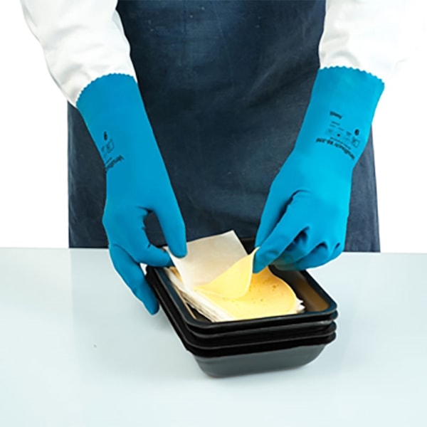 VersaTouch® 17 mil 12" Natural Latex Rubber Chemical Resistant Gloves 12 Pair