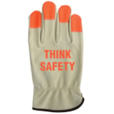 Hi-Vis Orange Fingertip Grain Leather Driver's Gloves, Custom Product Add A Safety Message thumbnail 2
