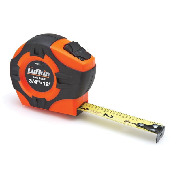 Quickread® 3/4"W x 12'L Power Return Locking Imperial Tape Measure