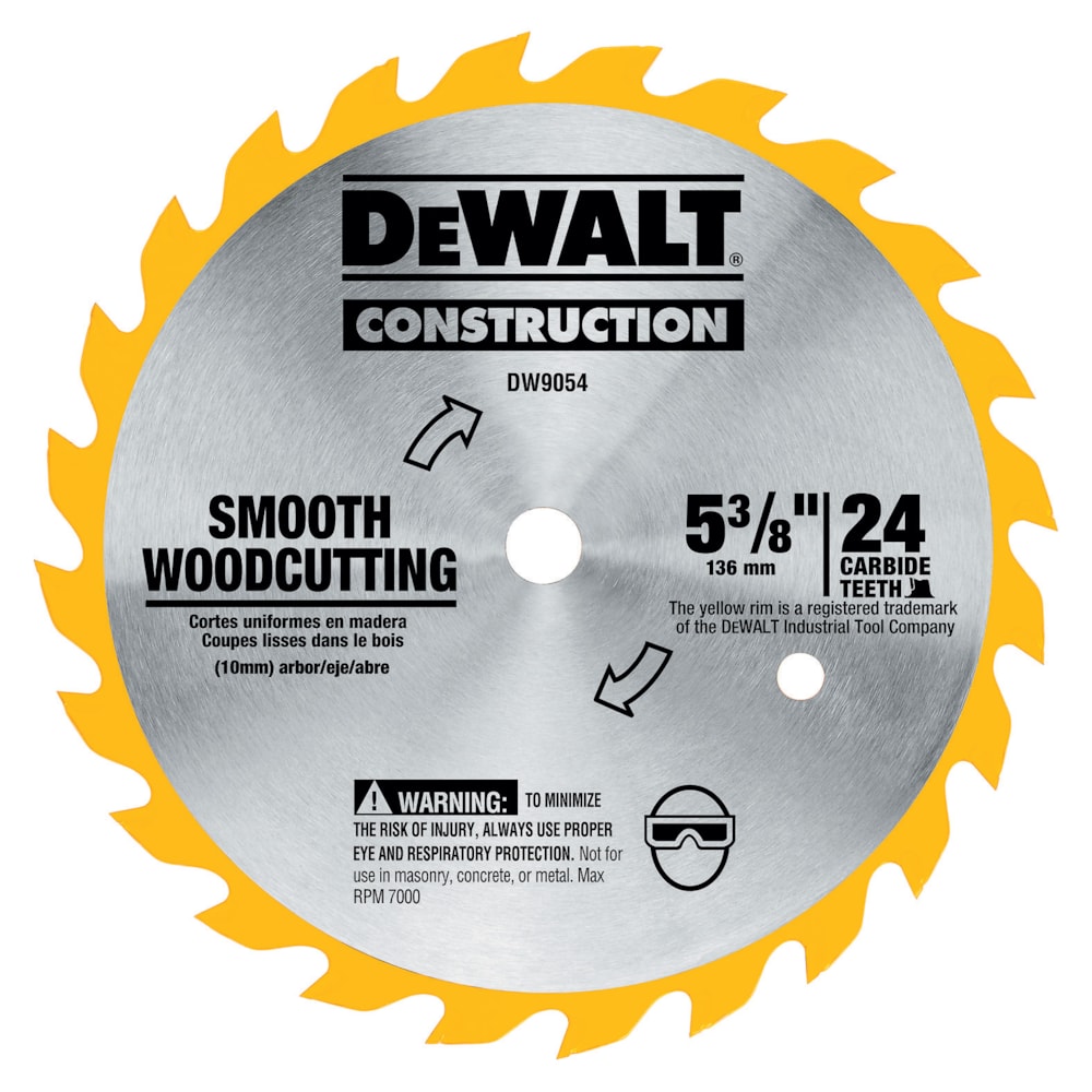5 3/8" Series 20™ Construction Cordless Circular Saw Blade –       24 Carbide Teeth, 10MM Arbor, ATB Grind