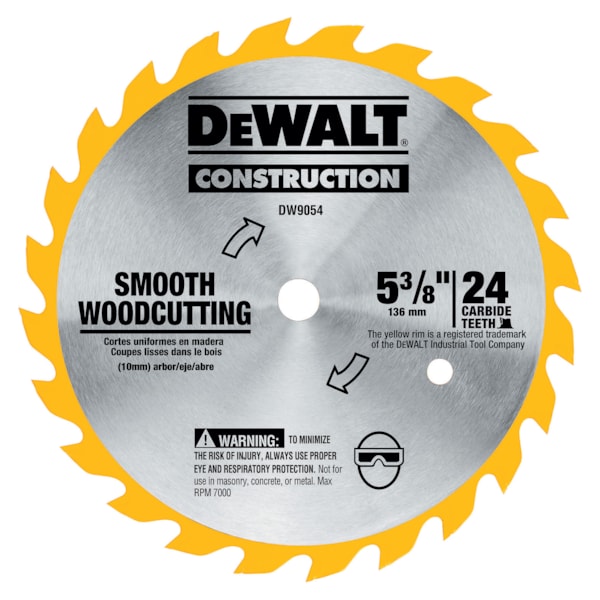 5 3/8" Series 20™ Construction Cordless Circular Saw Blade –       24 Carbide Teeth, 10MM Arbor, ATB Grind
