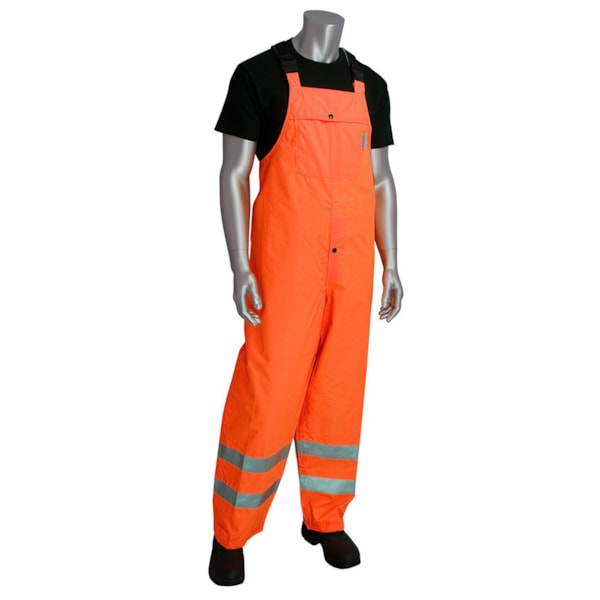 FALCON™ VizPLUS™ 353-2001-LY/5X Breathable Heavy Duty Waterproof Rain Bib Pant, Polyester, 31-1/2 in L Inseam