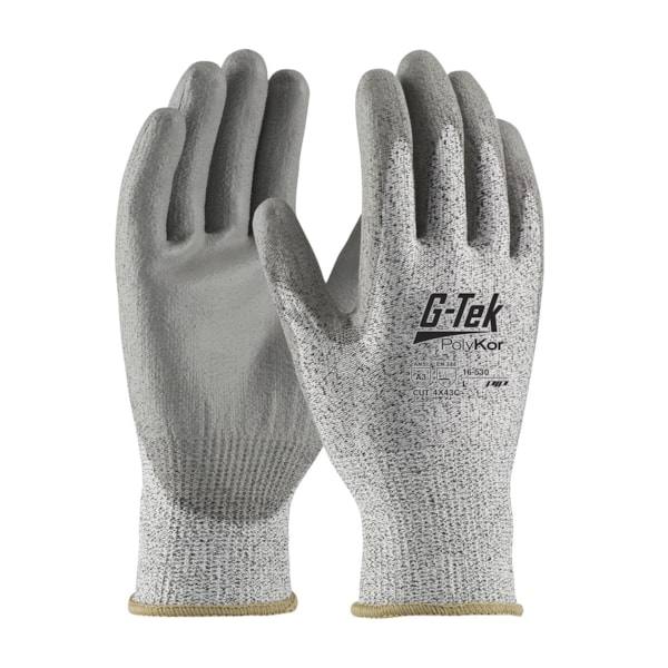 G-Tek Seamless Knit PolyKor® Blended Gloves - Polyurethane Coated Smooth Grip on Palm & Fingers