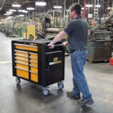 11-Drawer 42" Black/Orange Rolling Tool Cabinet Work Station thumbnail 2
