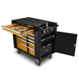 11-Drawer 42" Black/Orange Rolling Tool Cabinet Work Station thumbnail 4