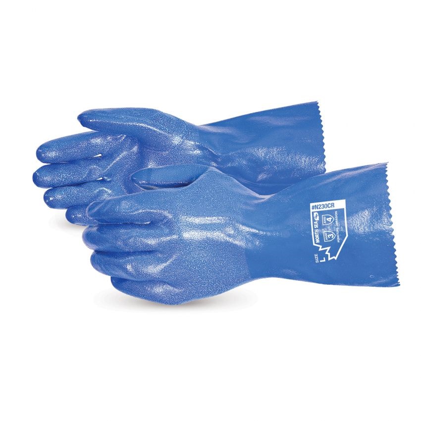 North Sea™ Fully Coated Cotton Jersey Lined Chemical Cold Temperature Nitrile Gloves 12 Pair