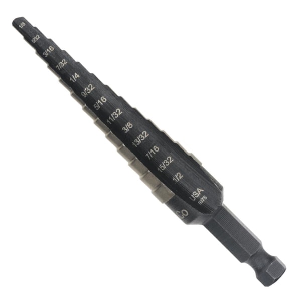 Speed Point Cobalt Step Drill, Hole Sizes 1/8"-1/2", 13 Steps