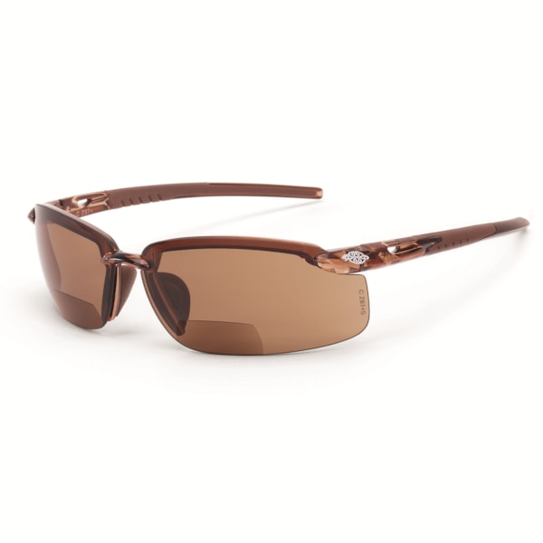 Crossfire® ES5 2.0 Diopter HD Brown Mirrored Lens & Crystal Brown Frame Safety Glasses