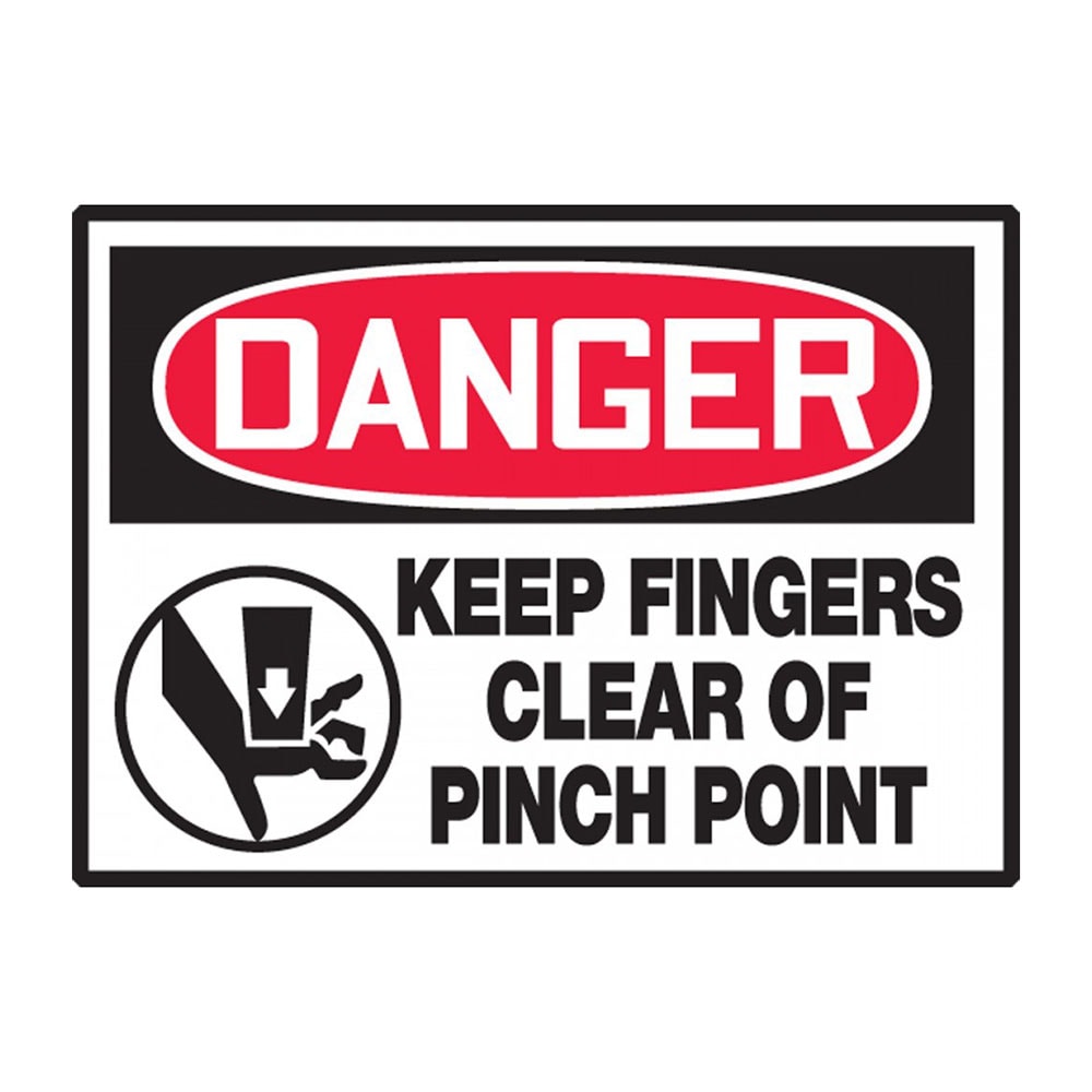 Danger Pinch Point Keep Hands Clear 3.5" x 5" Adhesive Safety Labels 5/Pack