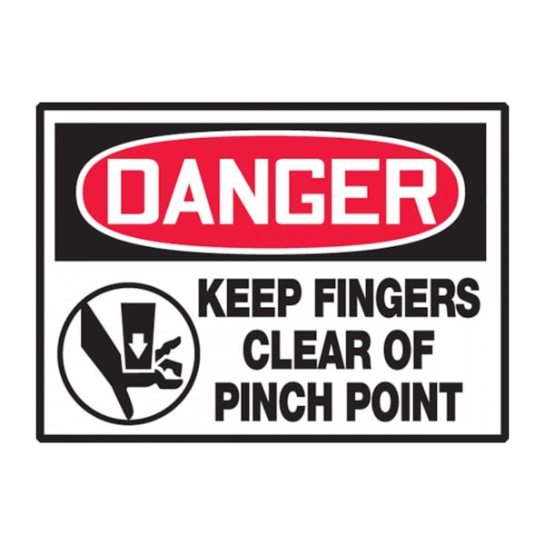 Danger Pinch Point Keep Hands Clear 3.5" x 5" Adhesive Safety Labels 5/Pack