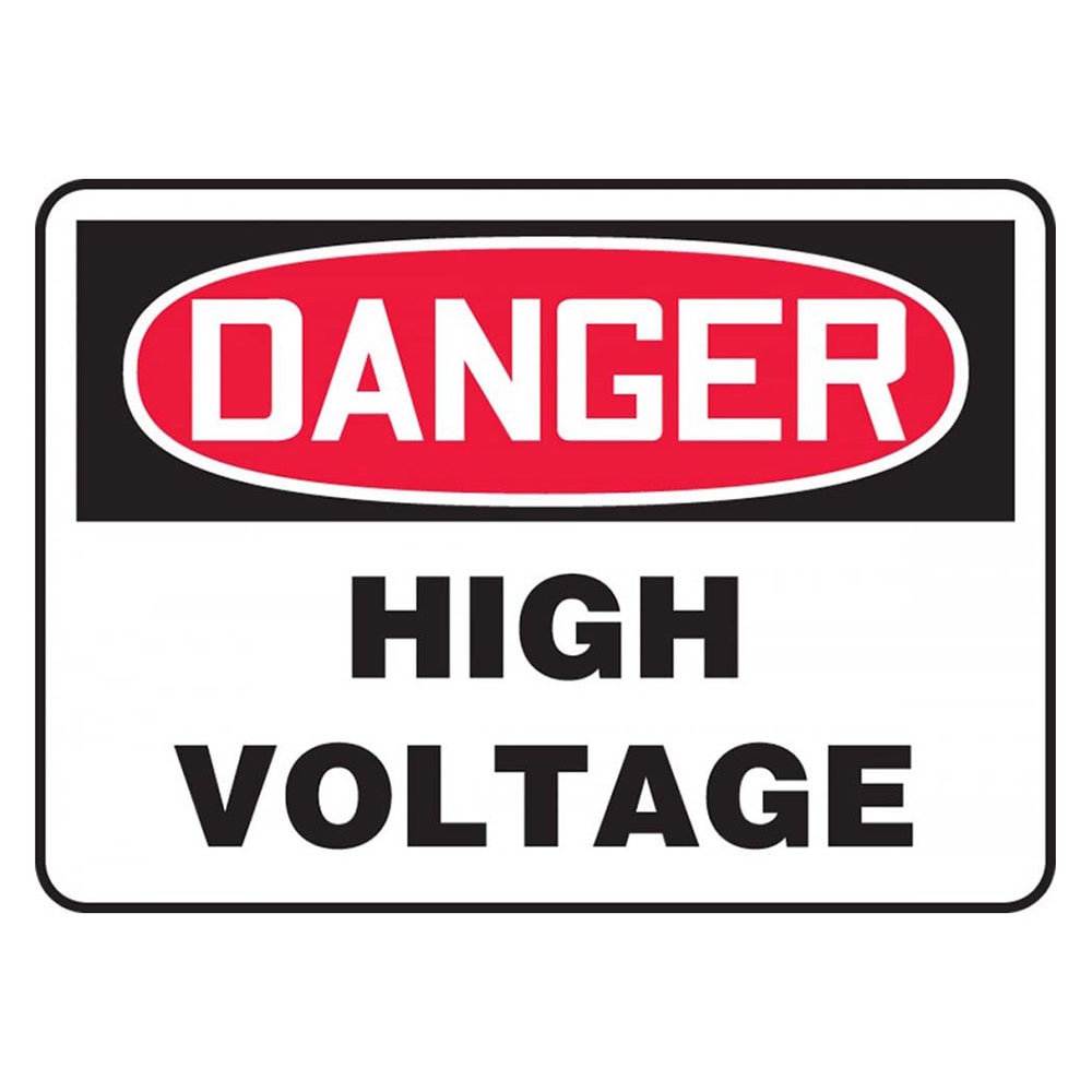 Danger High Voltage 10" x  14" Adhesive Vinyl Safety Sign