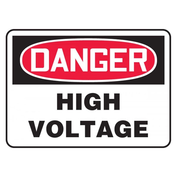 Danger High Voltage 10" x  14" Adhesive Vinyl Safety Sign