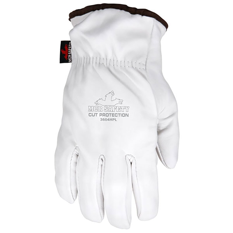 Premium Goatskin Leather HPPE Steel Lined Level A8 Cut Resistant Drivers Gloves 12 Pair