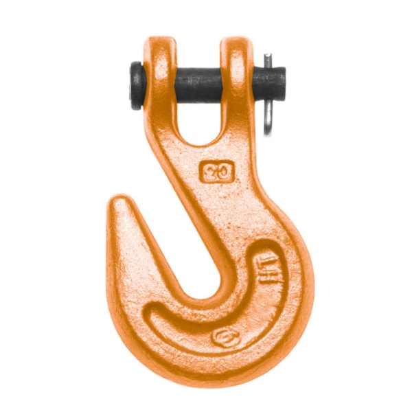 1/2" Alloy Clevis Grab Hook, Forged Alloy, Painted Orange