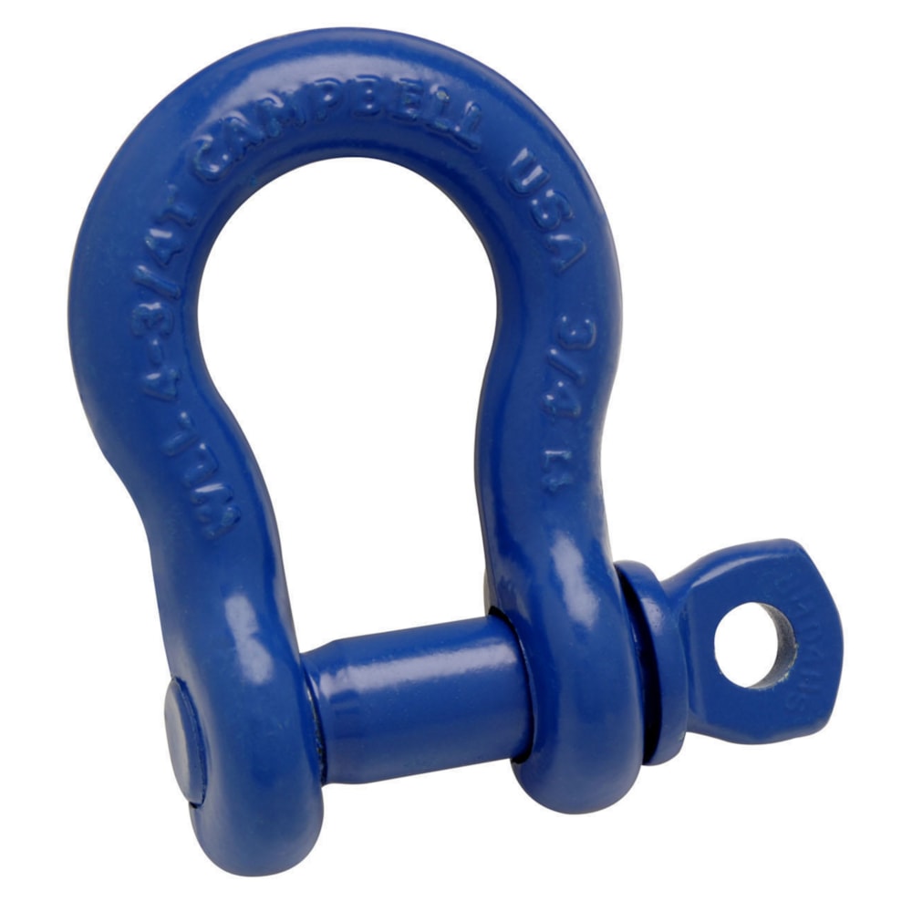 3/8" Anchor Shackle, Screw Pin, Forged Carbon Steel, Painted Blue