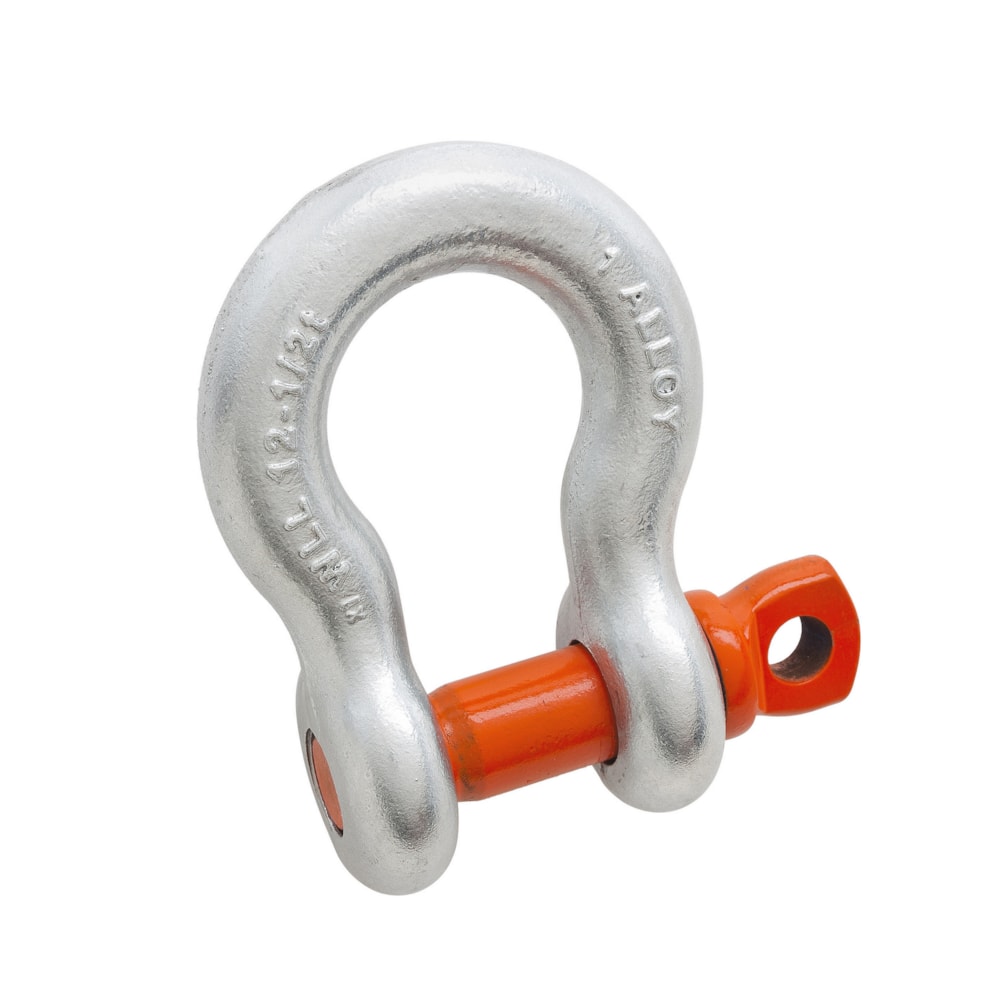 7/8" Alloy Anchor Shackle, Screw Pin, Forged Alloy, Galvanized
