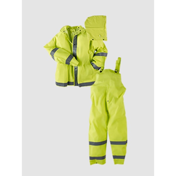 1820S Econo-Viz 3-Piece Lime Green Reflective Hi-Vis Rain Suit