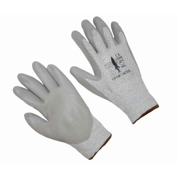 Spartacus Gray Polyurethane Palm Coated Level A4 Cut Resistant Gloves