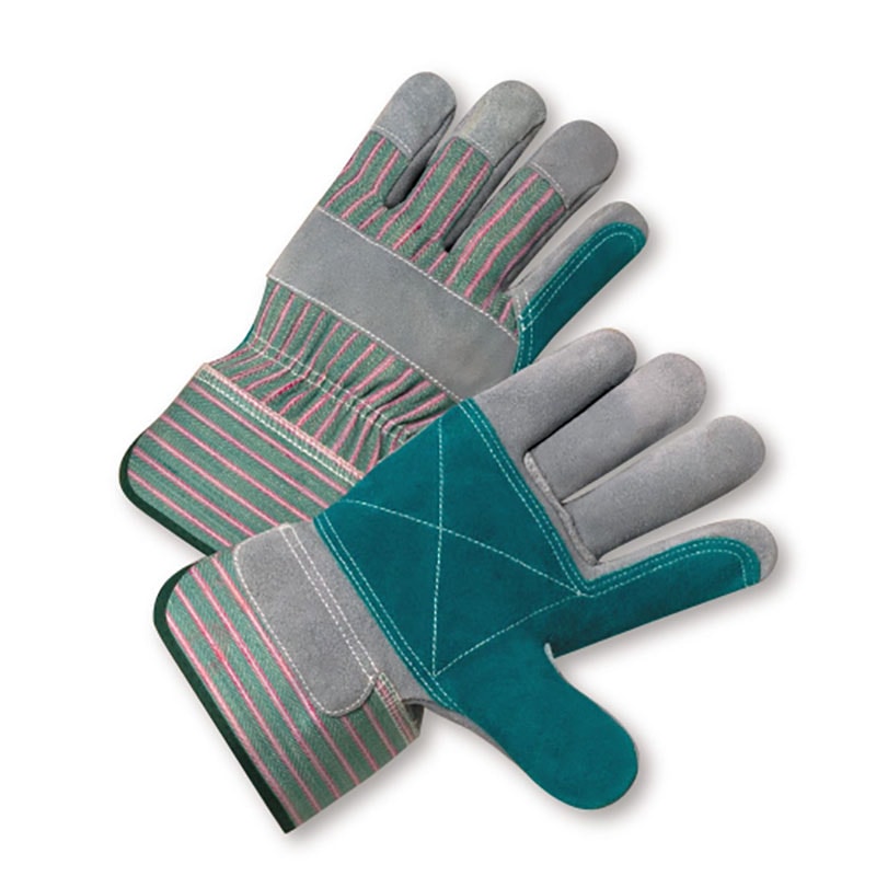 Split Cowhide Leather Palm Safety Cuff Work Gloves
