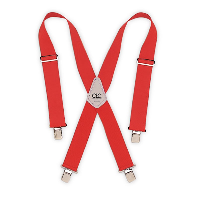 Heavy-Duty Work Suspenders Red