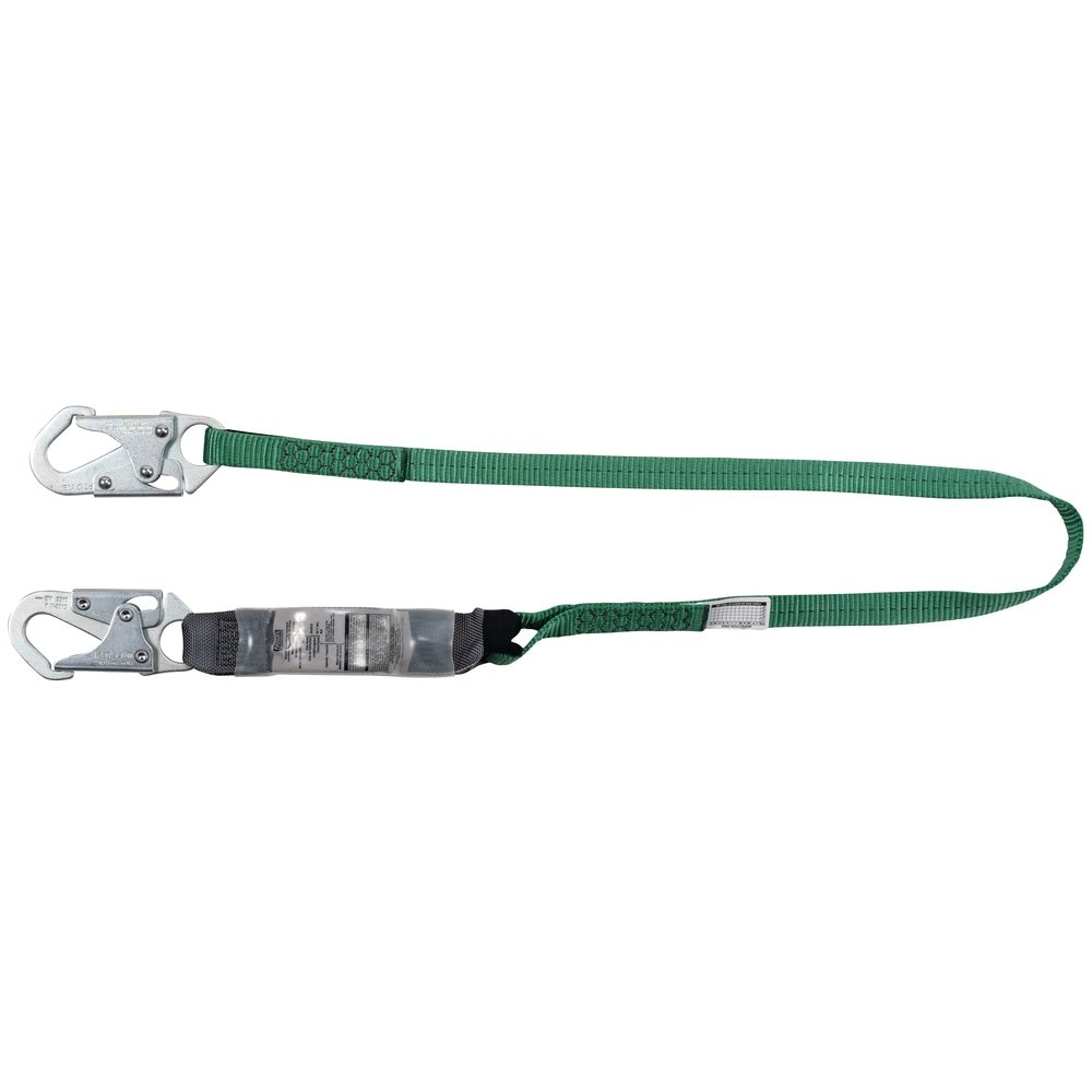 V-Series Standard Single-Leg Fixed Energy Absorbing Fall Protection Lanyard, 4', 36C Small Snaphooks, ANSI Z359.13-2013